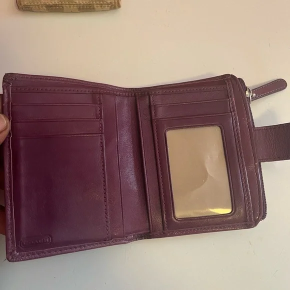 Preowned Coach Purple and Brown Wallet - Picture 2 of 5